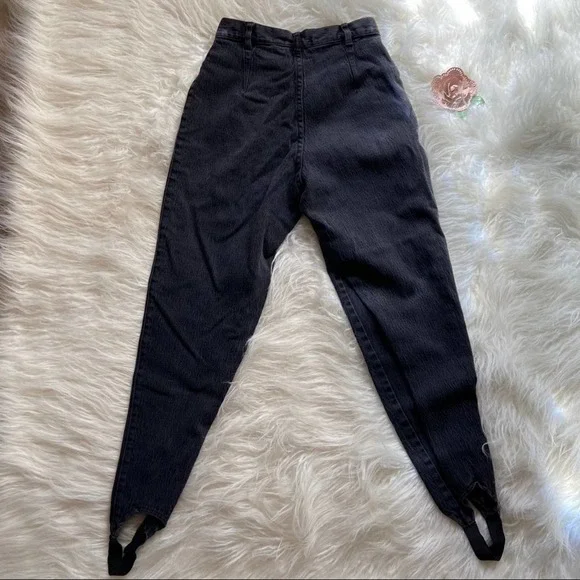 90s vtg Gitano black stirrup jeans size 10 - Picture 2 of 7